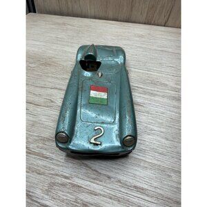 Vintage Bandai Cragstan Ferrari Race Car Italian Flag No. 2 Tin Friction Car